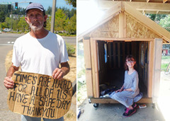 9 वर्षीय लड़की बेघर लोगों के लिए छोटे घर बनाती है